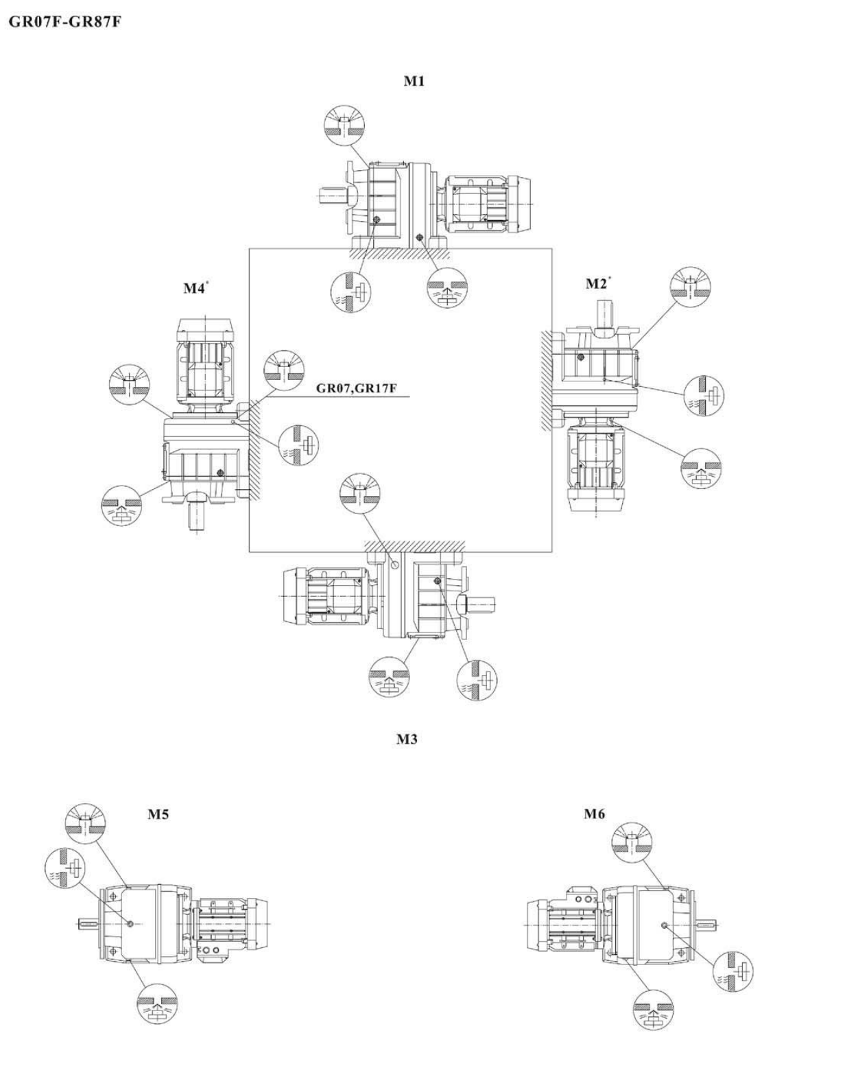 R..F減速機(jī)安裝方位 R..F減速機(jī)安裝方位